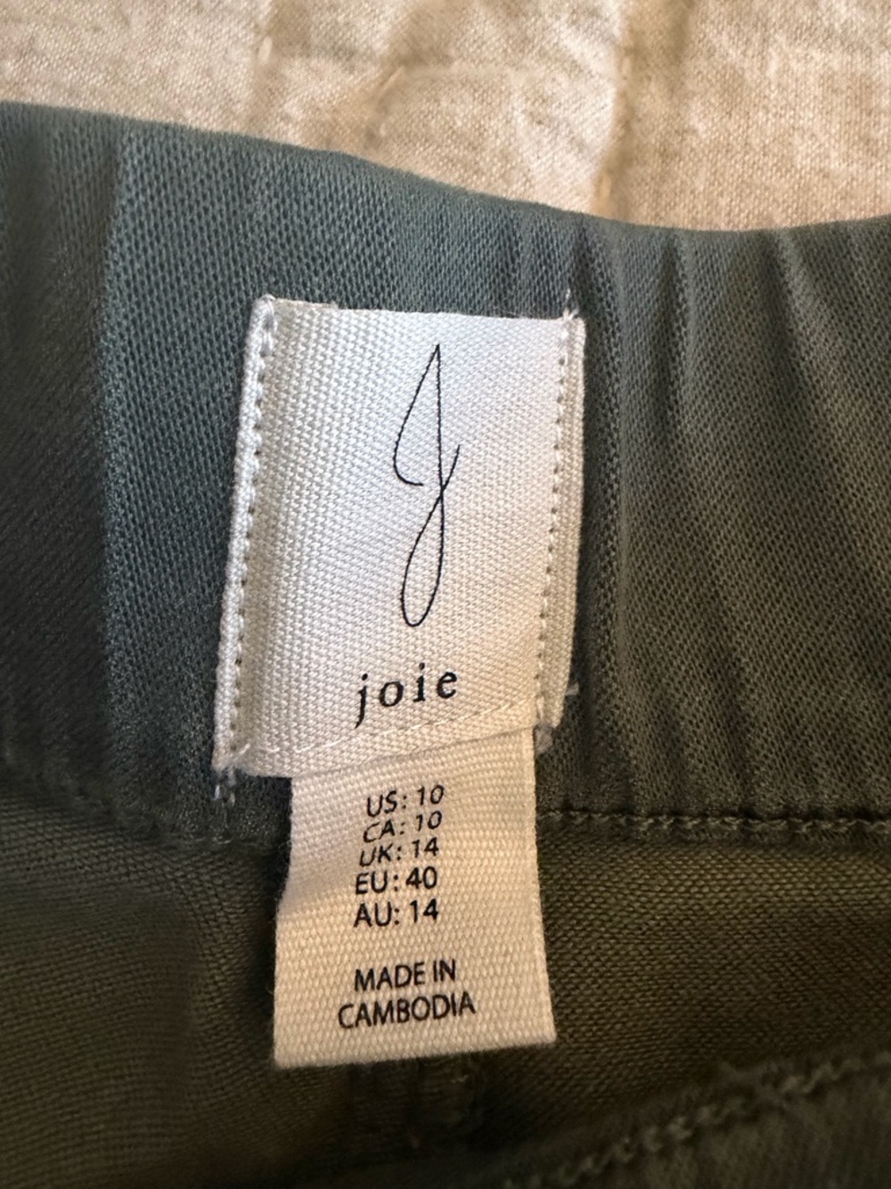 💚 NWT Joie olive green wide leg utility pants sz 10 - Picture 5 of 9
